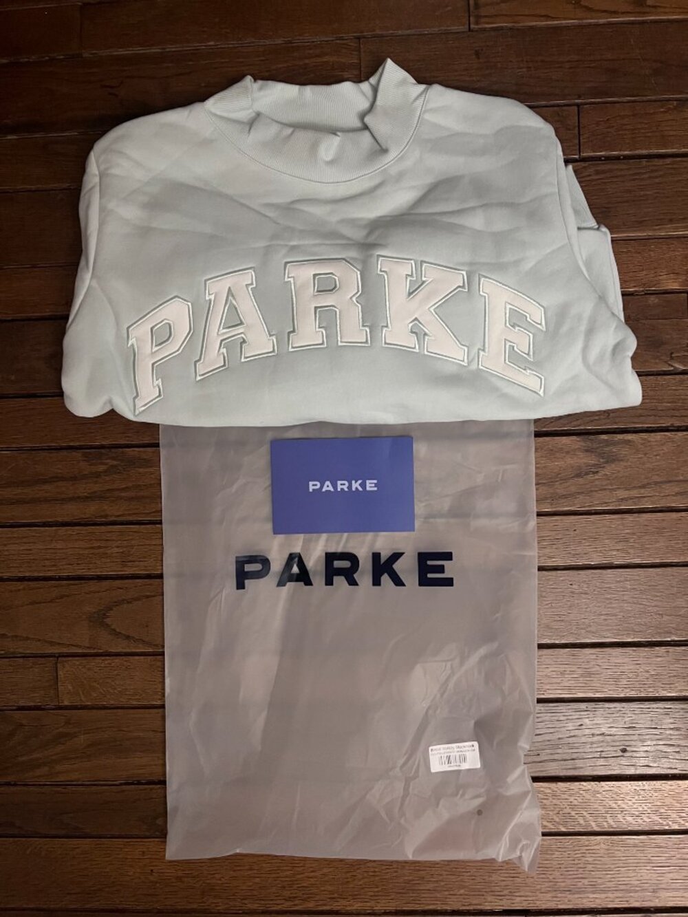 Parke Bridal Varsity Mockneck in Pale Blue Size S/M NEW IN BAG - Picture 2 of 5